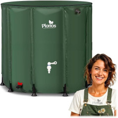 Rain Barrel 1000 L with Outlet Tap PVC UV Resistant 96 x 120 cm Green