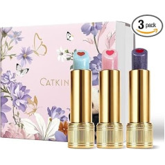 CATKIN Lip Balm Gift Set, Lipstick, Tinted Lip Balm with Flavour, Lip Care with Colour for Very Dry Lips, Moisturising, Nourishing, Natural, Shiny, Vegan, 3.6 g