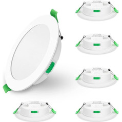ALUSSO LED Recessed Spotlight, Ultra Flat, 7 W, 230 V, Dimmable LED Ceiling Spotlights, 580 lm, 30 mm Installation Depth, Warm White, 3000 K, Neutral White, 4000 K, Cool White, 6500 K, Recessed