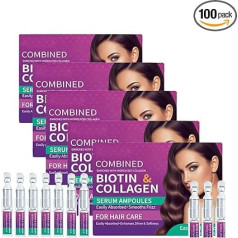Deep Hydration Hair Ampoule for Smoothing Fizzy & Voluming, Hair Strengthening Serum with Hydrolysed Collagen, Hairs Moisturiser, Biotin Hairs Booster Oil, Leave in Conditioner for Dry (5Boxes)