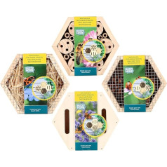 Insect Hotel Buzzy® Home Hexagon - Set of 4 Boxes for Bees - Butterflies - Beetles