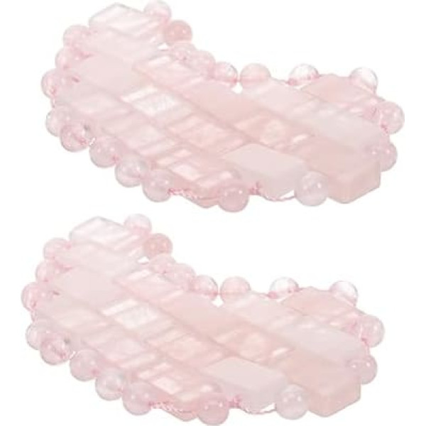 LIFKOME Jade Eye Mask Moon-Shaped Cooling and Warming Natural Rose Quartz Sleep Mask for Relaxation for Swollen Eyes and Eye Fatigue Spa Blindfold for Women