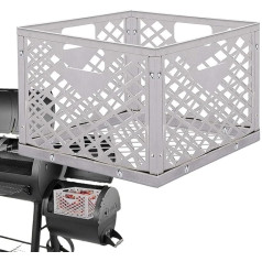 Edelstahl-Holzkohlebox – langlebiger Grillzubehörgriff, robuster Feuerkorb Offset-Räucher, rostbeständiges Outdoor-Heizwerkzeug, tragbares Kochzubehör, Holzkohlekorb mit starkem