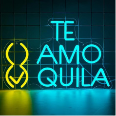 Teamo Tequila Neon Sign, Letter Dimmable Neon Signs for Wall Decoration, LED Lights for Home Bar, Bedroom, Man, Cave, Pub, Bistro, Restaurant, Party Decorations, Gifts