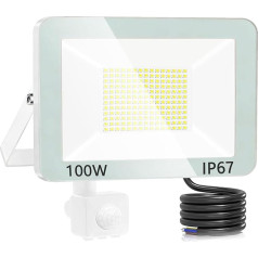 100 W 10000 lm LED-Strahler für den Außenbereich, Bewegungsmelder, IP67, wasserdicht, LED-Spot für den Außenbereich, mit Detektor, Kaltweiß, Sicherheitsbeleuchtung für den Außenbereich, für