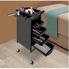 Hairdressing Trolley with 5 Drawers 52 x 45 x 90 cm Salon Trolley with 4 Wheels for Hairdressing Salons Stylist Hairdresser Hair Styling Spa