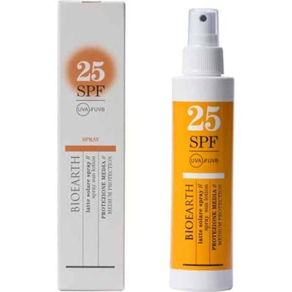 Bioearth Milk Solar Body Spray 150 ml SPF25 Skin Dark Brown E Tanned