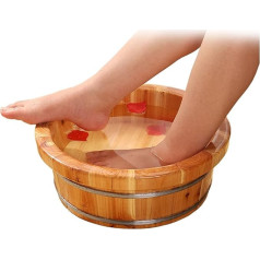 40.6 cm Wooden Foot Bath - Single Basin for Spa at Home/Office, Ergonomic Foot Bath for Soaking, Massages and Relaxation (16 x 43 cm)