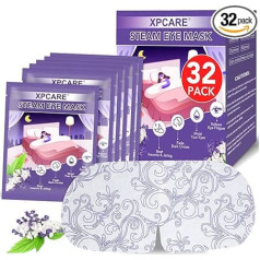 XPCARE Pack of 32 Steam Eye Masks for Dry Eyes, Spa Warm Sleep Eye Mask, Lavender Disposable Heated Eye Mask for Dark Circles, Puffy Eyes, Relief Stress Eye Fatigue