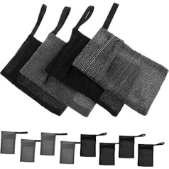 VICASKY Pack of 12 soap bags for soap pieces, foam soap net bag with carrying strap, practical for hanging and drying, sufficient for the whole family
