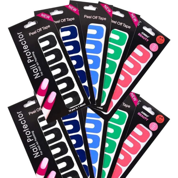 Nagelschutz, Nagelkunst, Kunststoff, U-Form, Klebeband, Nagellackschutz, Nagelhautschutz, Einweg, 10 Blatt, 100 Stück