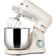 Kitchen in the box Kompakte Küchenmaschine 3,5 L, Rührmaschine & Knetmaschine mit 10 Geschwindigkeiten, Leichte Teigmaschine mit Knethaken, Rührhaken & Schneebesen, ideal für kleine Küchen, Cremeweiß