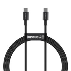Izcils kabelis USB-C USB-C Quick Charge FCP 100W 5A 20V 1m melns