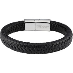 Zippo Braided Leather Bracelet 20 cm