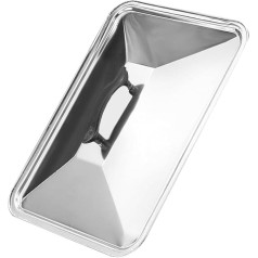 Stainless Steel Baking Tray Lid 40 x 30 cm with Splash Guard and Handle Leak-proof Lid for Deep Baking Moulds and Frying Pans Versatile Kitchen Protection for Baking and Roasting
