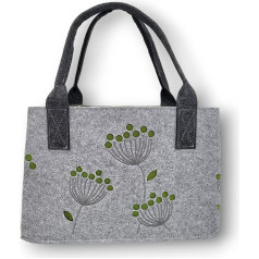 Felt Bag Dill Blossom Grey Approx. 40 x 26 x 26 cm Foldable Shopping Bag Shopper Available in Two Colours