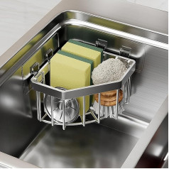 Kitchen Sink Sponge Holder Corner Stainless Steel Sink Organizer Dish Towel Hanger Sponge Holder for Bathroom