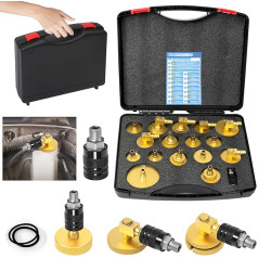 17-Piece Car Brake Bleeder Adapter Set Brake Bleeding Device Car Brake Bleeder Adapter with Quick Coupling Brake Fluid Bleeding or Refill Compatible with VW for BMW
