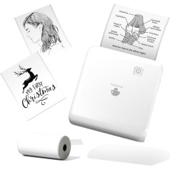 Phomemo M02 Pro 300 DPI Mini Printer, Mini Printer for Smartphone, Bluetooth Photo Printer, Thermal Printer, Study, Notes, Pictures, Photos, White