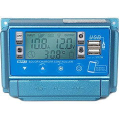 Solar Charge Controller WiFi + BT 30A MPPT Charge Controller 12V/24V/36V/48V/60V LCD Display Double USB Output Controller 5V APP Remote Control Solar Charge Controller