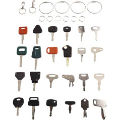 36-teiliges Schwergeräte-Zündschlüsselsatz für Baumaschinen, kompatibel mit CAT, für JCB, für Kubota, für Bobcat, JLG, für Takeuchi, Hyster, für Kobe