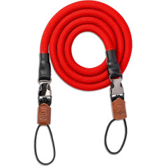 C-Rope Camera Strap The Climber Climbing Rope Shoulder Strap for All Cameras Handmade in Germany 140 cm Bright Red