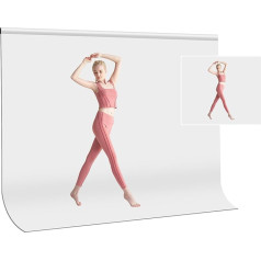 PULUZ Photo Backdrop 3m x 2m White Thick Machine Washable Studio Background with Crossbar Holes for Portraits, Product Shooting, Video Photography, Live Streaming