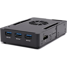 KKSB LattePanda 3 Delta Enclosure | LattePanda 3 Delta Housing Made of Black Aluminium | Supports 8 SMA Antennas