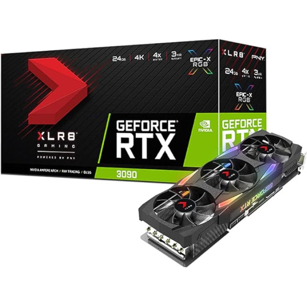 PNY GeForce RTX™ 3090 24 GB XLR8 Gaming Uprising Epic-X RGB™ Triple Fan Graphics Card