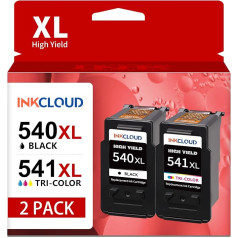 540XL 541XL Multipack, PG-540XL CL-541XL Cartridges Replacement for Canon Printer Cartridges 540 541 XL Set for Canon TS5150 TS5100 TS5151 MG3600 MG3650s MG4200 MX475 (1 Black + 1 Colour)