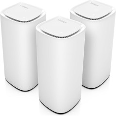 Linksys Velop Pro 7 Mesh WiFi 7 System MBE7003 - Cognitive Mesh System with Tri-Band and More than 10 Gbps - Mesh Coverage of up to 825 m² - Connection of 600 Devices - Pack of 3