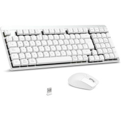LeadsaiL FA98 Mechanical Keyboard Low Profile Wireless Keyboard and Mouse with Red Switch 2.4GHz Connection Spanish QWERTY Keyboard with Numeric Keyboard for Windows, Mac
