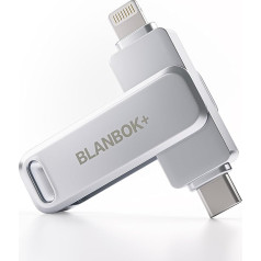 MFi Certified USB C Stick for iPhone 15, 3-in-1 Memory Stick, External Memory for Lightning/iPhone/iPad/Android Mobile Phone/Laptop/PC (Silver, 512, GB)