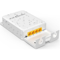 YuanLey Outdoor Gigabit PoE Extender 1 in 3 Out, 802.3af/at 4 Port PoE Repeater IP66 Waterproof, Vlan, Extend Additional 100 m (328 ft) of Power and Data Transfer, Wall Mounting, Plug and Play