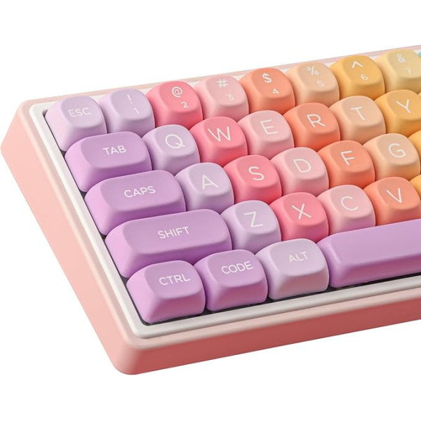 Tsungup PBT Keycaps 126 Keys Custom Soft Candy MOA Profile Keycap Set Compatible with Cherry Gateron MX Switches for ANSI Layout Mechanical Gaming Keyboards