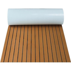 Selbstklebender Schaumstoff, Teakholz-Terrassendielenschaum, Bootsbodenbelag, Kunst-Teakholz-Terrassendielen, Zubehör, Marine-Bootsdeckmatte, 1200 x 550 x 5 mm(Brown White)