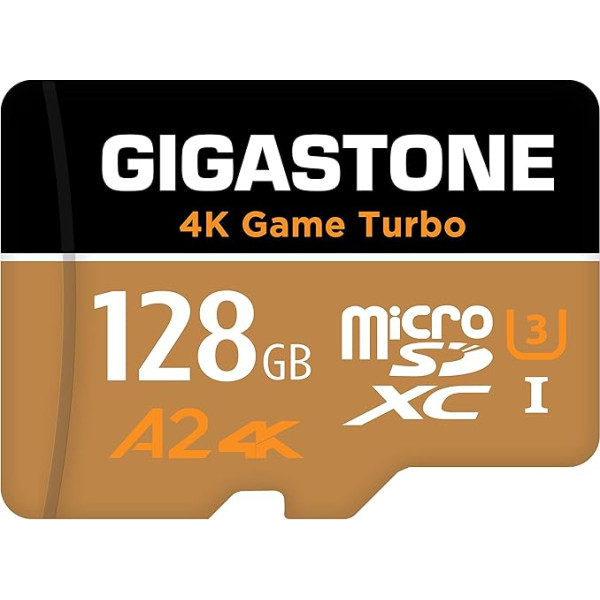 GIGASTONE 128GB Micro SD Card, 4K Game Turbo, up to 100/50MB/s, MicroSDXC Memory Card for Nintendo Switch 1 Gopro DJI, A2 V30 U3 + Adapter