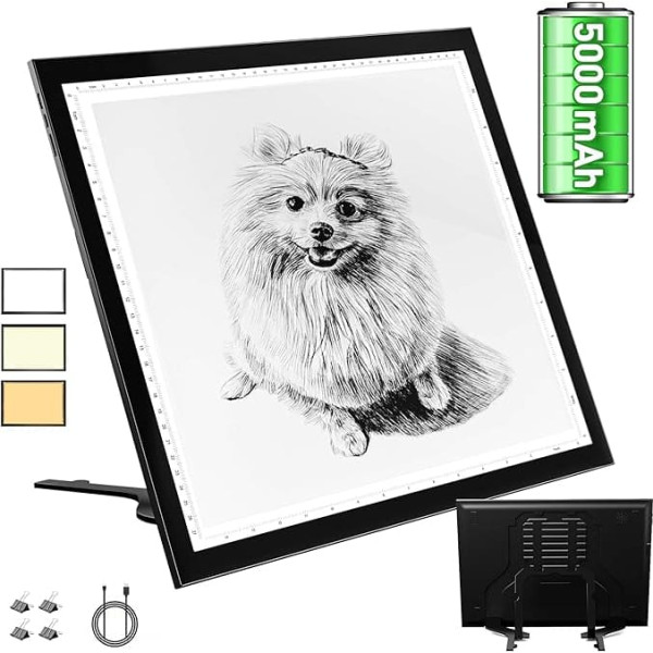 WELZK Rechargeable Light Pad A3 Built-in 5000 mAh Battery and Stand