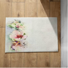 Fußmatte Innen Waschbar Motiv Eingangstürmatte Blume rutschfeste Fußmatte Für Die Diele Fussmatte Zelt rutschfeste, Leichte Dekorationsmatten Aus Plüschbaumwolle, 50x80cm
