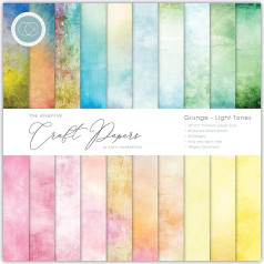 Craft Consortium Double-Sided Paper Pad 12 x 12 Inches 30/Pkg Grunge Light Tones, 20 Designs
