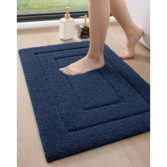 DEXI Bathroom Rugs Extra Soft Absorbent Premium Bath Rug Non-Slip Comfortable Bath Mat for Bathtub Shower Bathroom Machine Washable 16x24 Inch Navy Blue