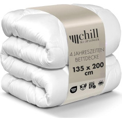 4 Seasons Duvet 135 x 200 - 2-in-1 All-Season Duvet 135 x 200 cm Sleeping Blanket Breathable & Washable & Vegan Duo Quilt with Sleeping Comfort Strip - 500 g and 700 g Filling