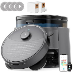 LEFANT M3 Max Robot Vacuum Cleaner with Mop Function and Adjustable Mop, Robot Vacuum Cleaner with 20000 Pa, 360° Navigation LiDAR, Autonomy de 220 Min, Commande Vocale Intelligent