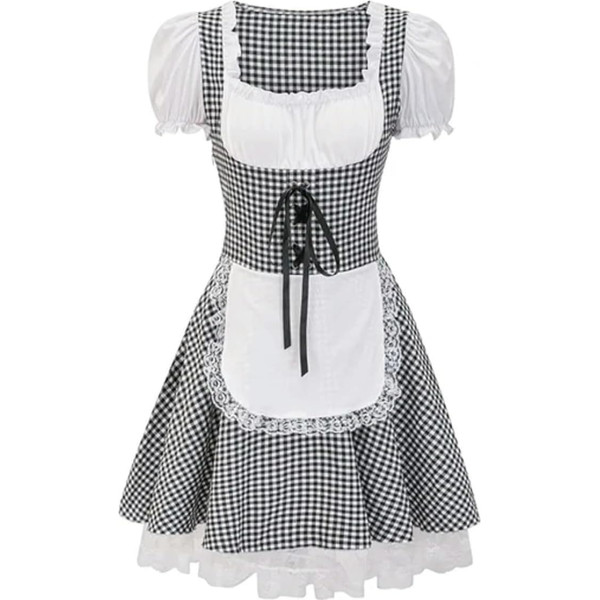 Lady Carnival Waitress Outfit Cosplay Fancy Party Dress - C3-XXL