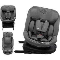 Kinderkraft Xpedition3 I-SIZE 40-150 cm, Child Seat 0-36 kg, Reboarder Rotates 360 Degrees, Isofix Station, FWF and RWF, Adjustable Headrest / Backrest with Reclining Position, SPS+, H-GUARD+, Grey