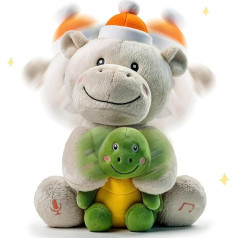 Hippo Cuddly Toy Baby, Hippo and Turtle Interactive Singing Talking Plush Toy, Hippo Soft Toy, Gift for Children