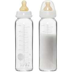HEVEA Standard Neck Glass Bottle Baby (Pack of 2 (240 ml))