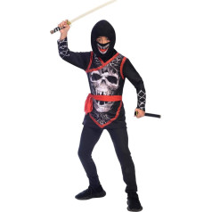 (PKT) (9905054) Child Boys Spooky Ninja Costume (6-8yrs)