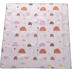 Garosa Baby Play Mat, Multi-Purpose Portable Floor Mat for Highchair Crawling Games with Compact Folding Design, 130 x 130 cm