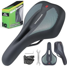 Bicycle Seat, Breathable Mountain Bike Saddle, Bicycle Saddle for Men and Women, Comfortable Soft Cushion, Suitable for MTB, Mountain Bike, Folding Bike, Road Bike, Spinning Bike